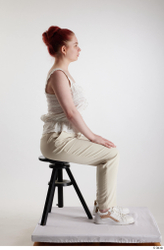 Woman White Slim Female Studio Poses